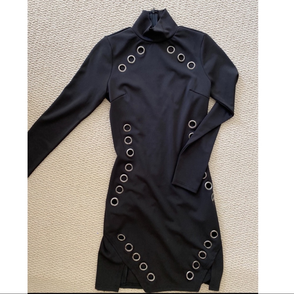 Sexy black o ring dress